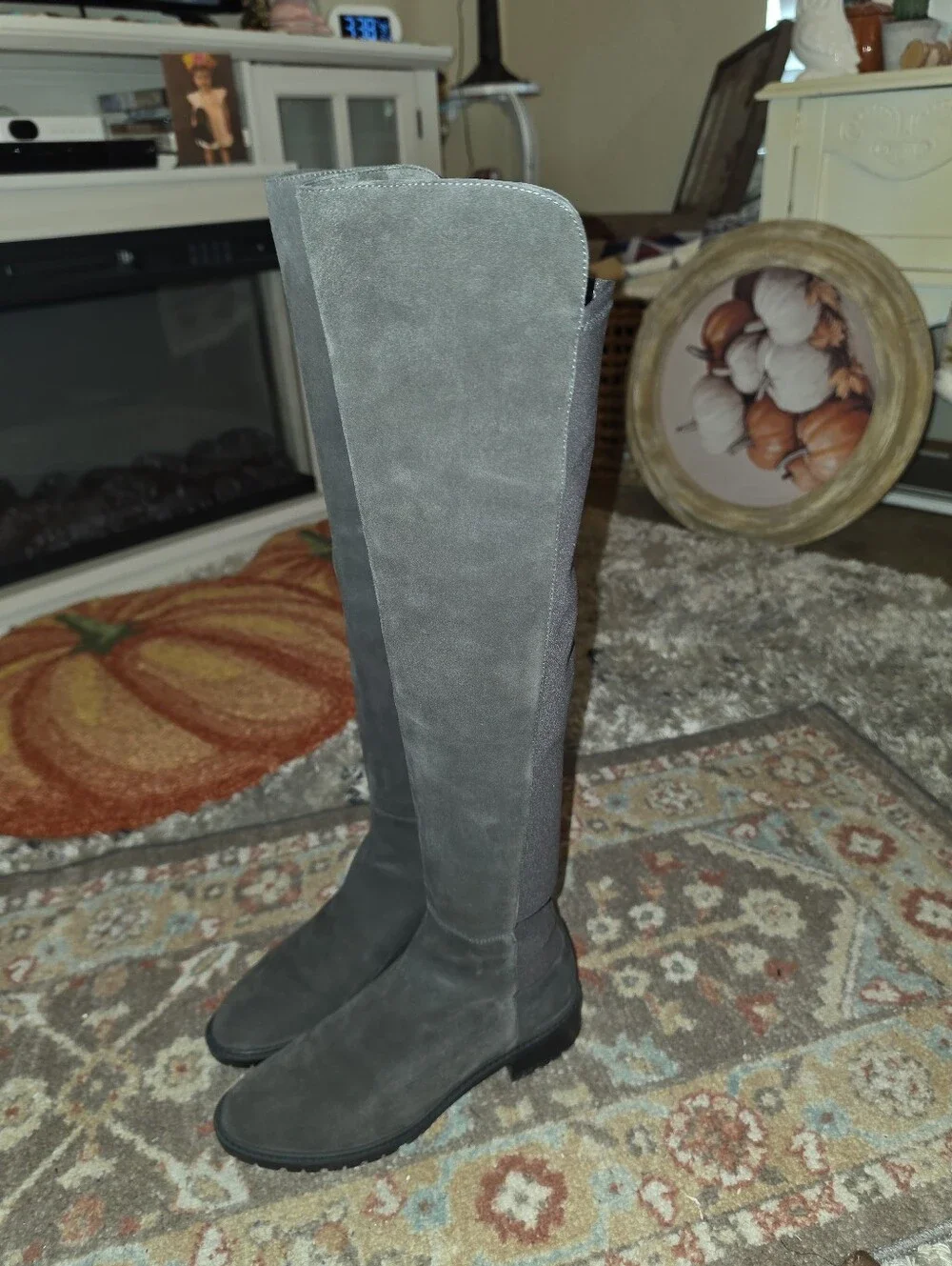 STUART WEITZMAN 5050 'City' Over the Knee Boots Gray Size 7B NICE!!